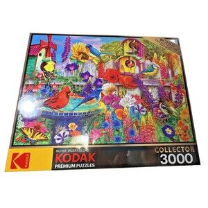 Kodak Bird Bath Garden 3000 Piece Jigsaw Puzzle Rose Art NIB